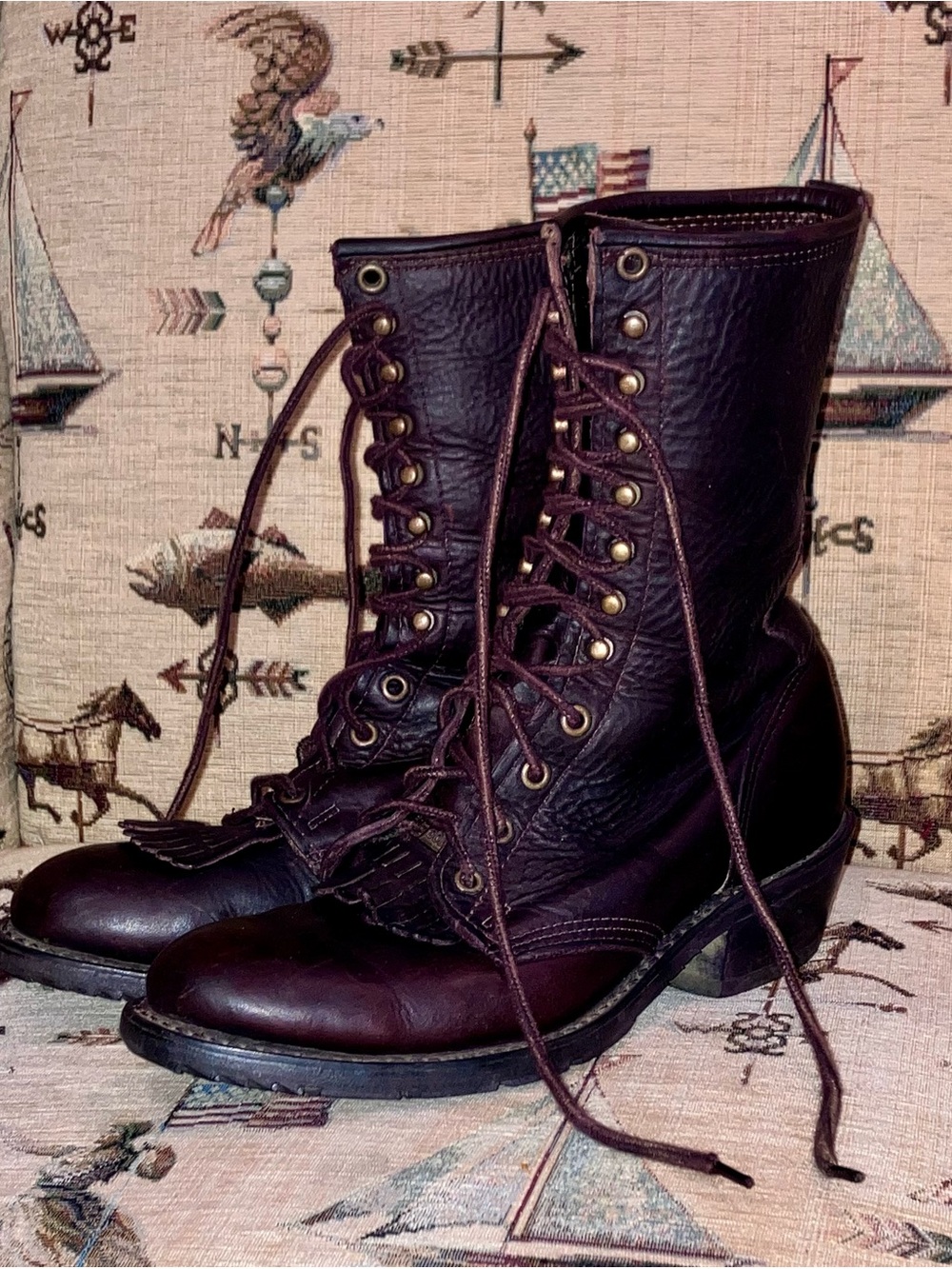 Double H Packer Burgundy Leather Boots size 9M EUC - Picture 2 of 13
